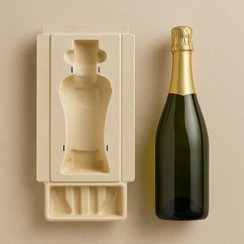 OEM pulp molded fiber bottle packaging